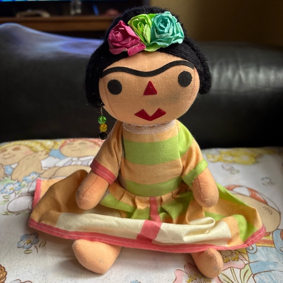 unbranded Other - Striped Doll with Floral Headband